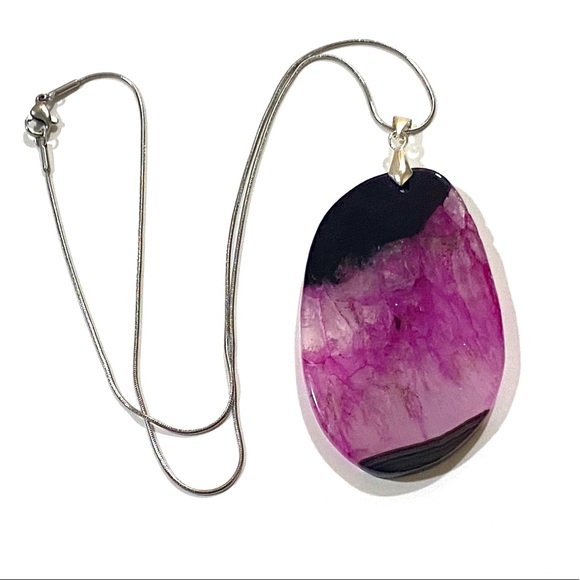 🐠Agate pendant on stainless steel chain - Picture 4 of 7